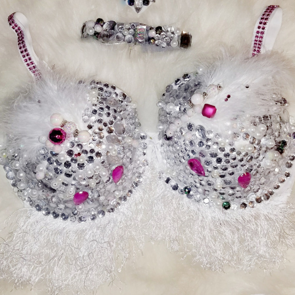 Rave bra, White  Rave Bra,Diamond Rave